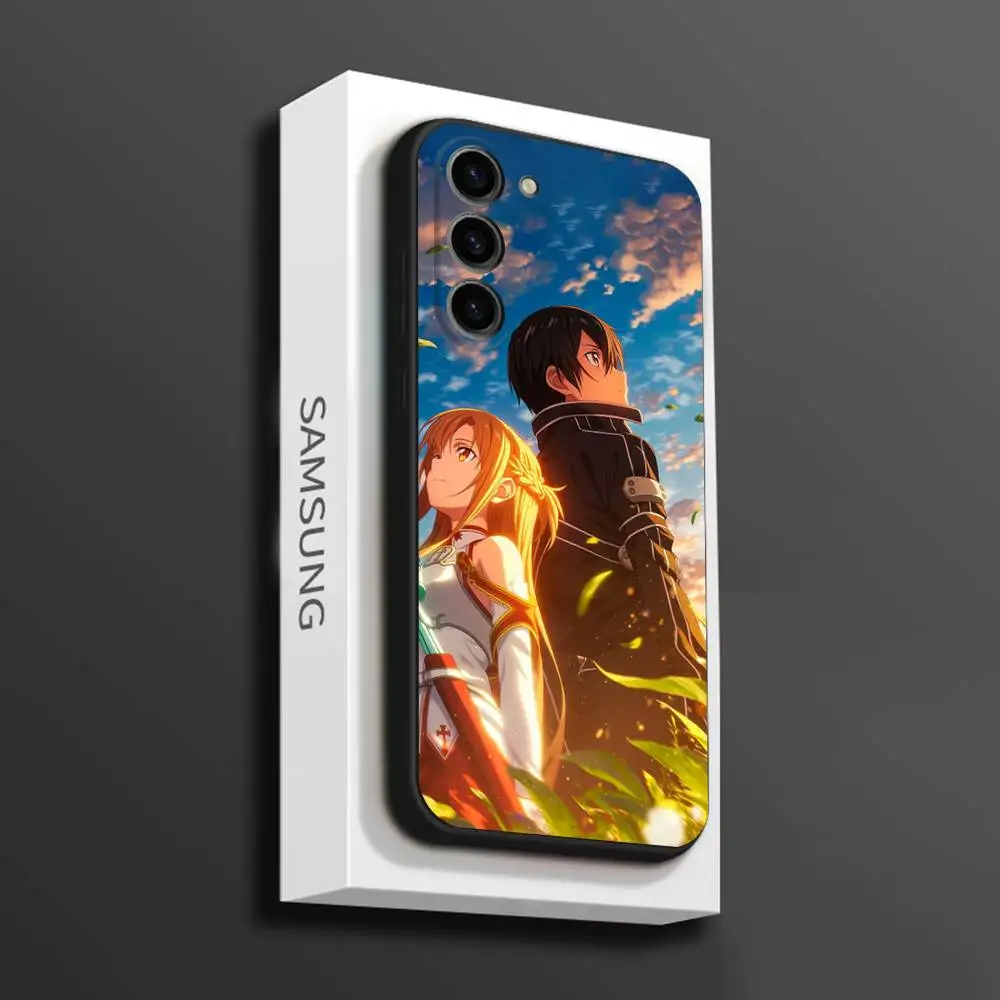حافظة هاتف Sword Art Online SAO Kirigaya لهاتف سامسونج جالاكسي A 91,80,73,72,71,53,52,51,22,5G غطاء أسود ناعم مقاوم للصدمات