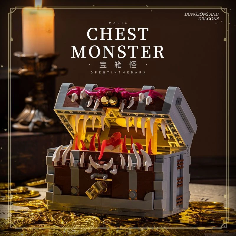 Dungeons and Dragons Monster Treasure Chest blocchi di costruzione giocattoli educativi assemblati per bambini ornamenti regalo di festa