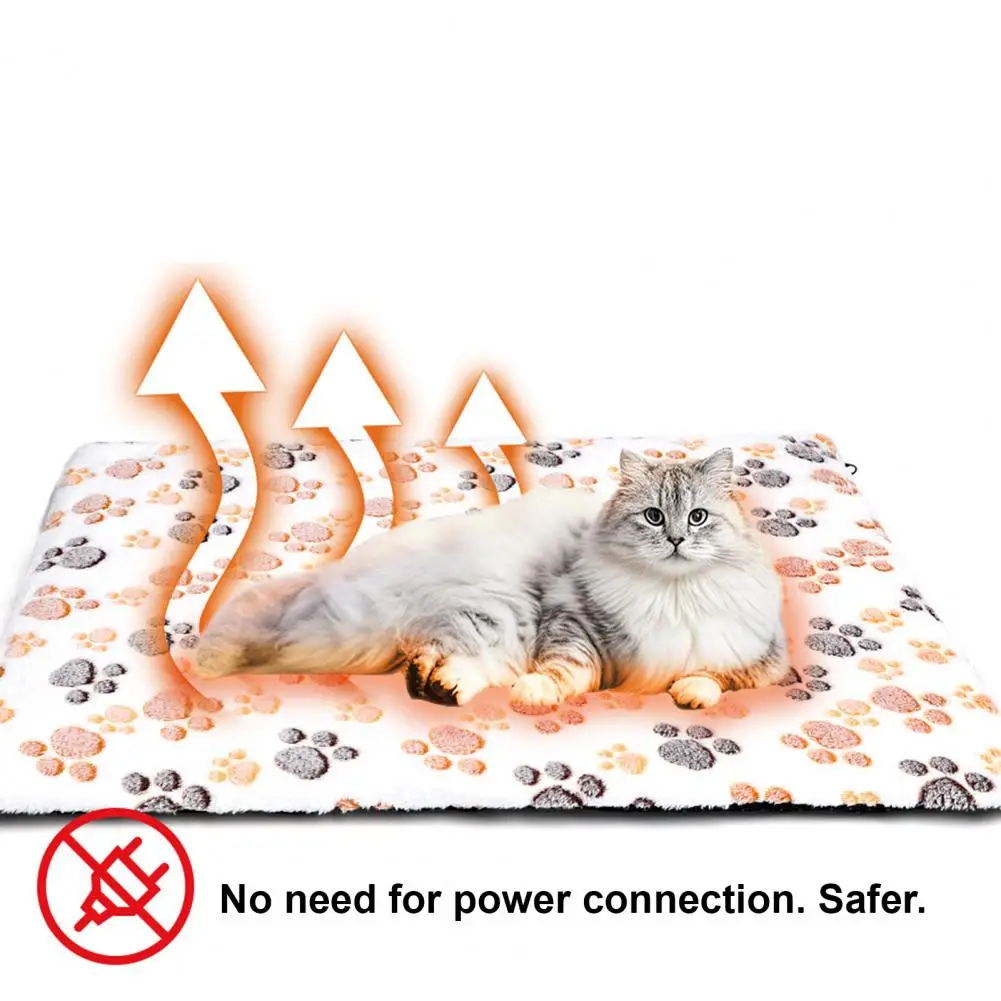 Washable Pet Mat Non Slip Cat Pad Self Warming Cat Mat with Non-slip Bottom Plush Thermal Dog Pad Removable Washable for Indoor
