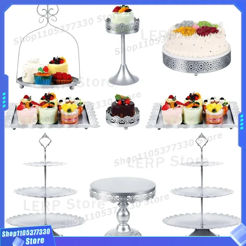 Gold Hollow Cake Stand European Creative Dessert Display Rack Wedding Party Table Decoration Dim Sum Holder Ornament for Shop