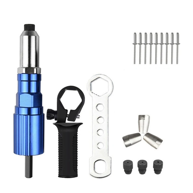 2.4-4.8Mm Electric Rivet Adapter Home Cordless Riveting Tool Insert Nut Pull Riveting Tool Suitable For Electric Drills Durable