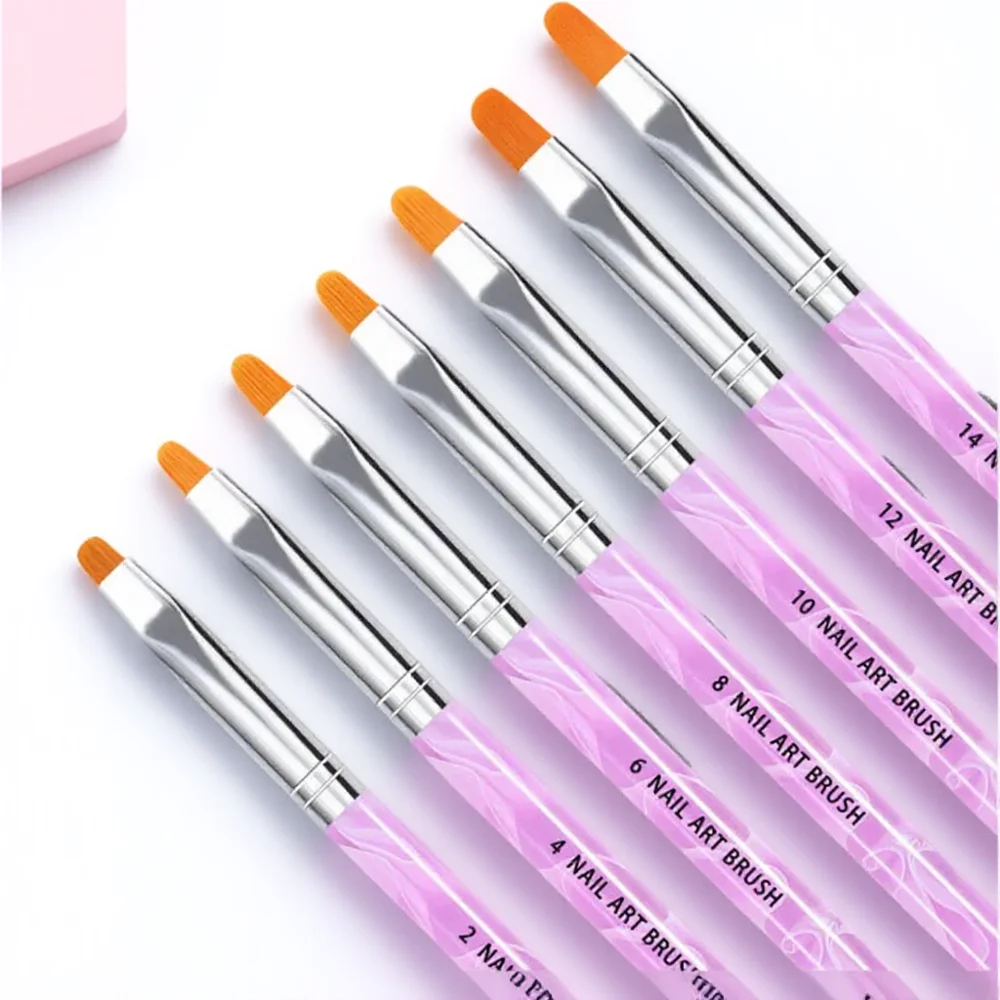 

7 шт., набор кистей для дизайна ногтей, акриловый гель-лак, живопись, скульптура, подводка для глаз, инструменты для маникюра