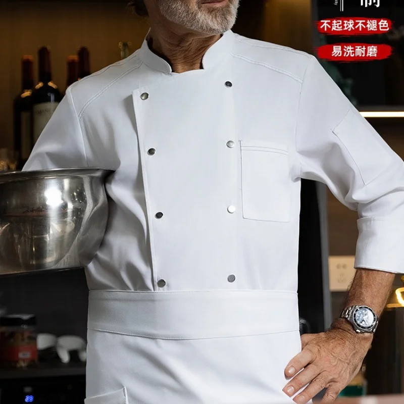 

Рабочая одежда для поваров западных ресторанов, мужская униформа повара для гостиничной кухни с длинными рукавами, высококачественная осенне-зимняя одежда.