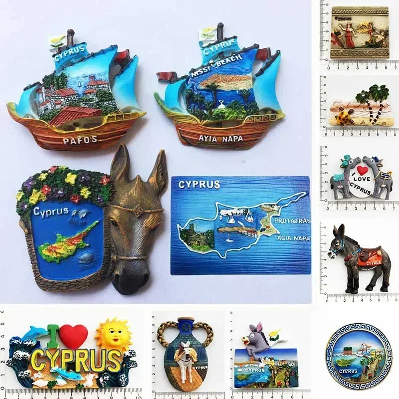 Cyprus Fridge Magnets Tourist Souvenir Mediterranean Refrigerator Magnetic Sticker  Imanes Para El Refrigerador Home Decoration