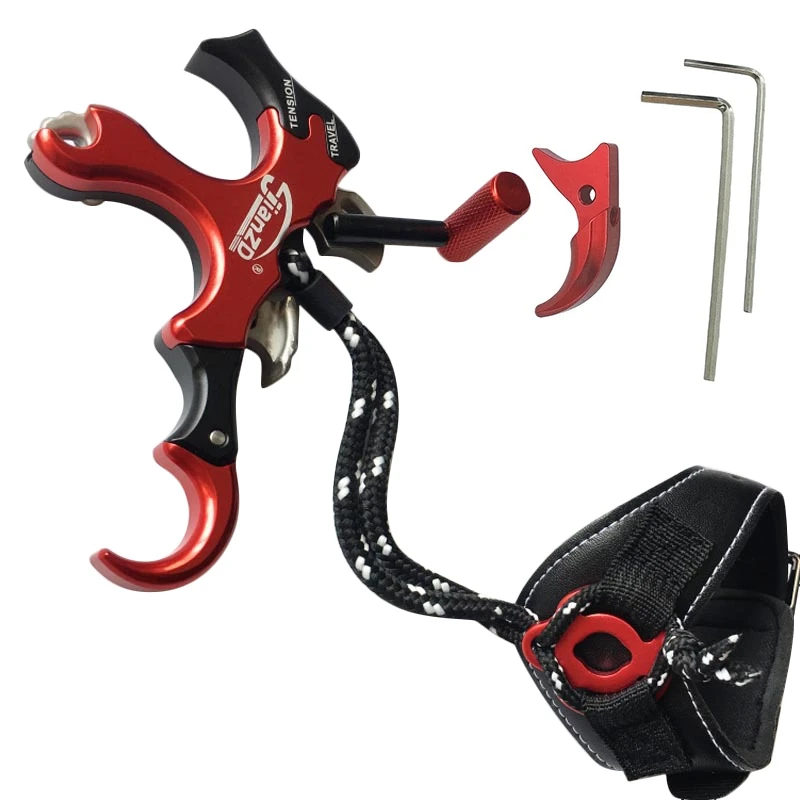 JIANZD Compound Bow Aid Releaser Thumb Release Aids Compound Bow Release Aid For Archery 3 Or 4 Finger Hand Held Grip