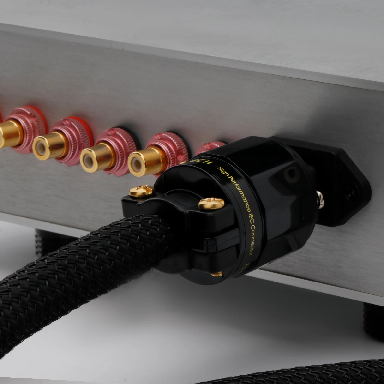 Speaker Amplifier daya kelas atas Audio HiFi Furutech OCC kabel daya tembaga kristal tunggal dengan colokan daya AS/EU berlapis emas