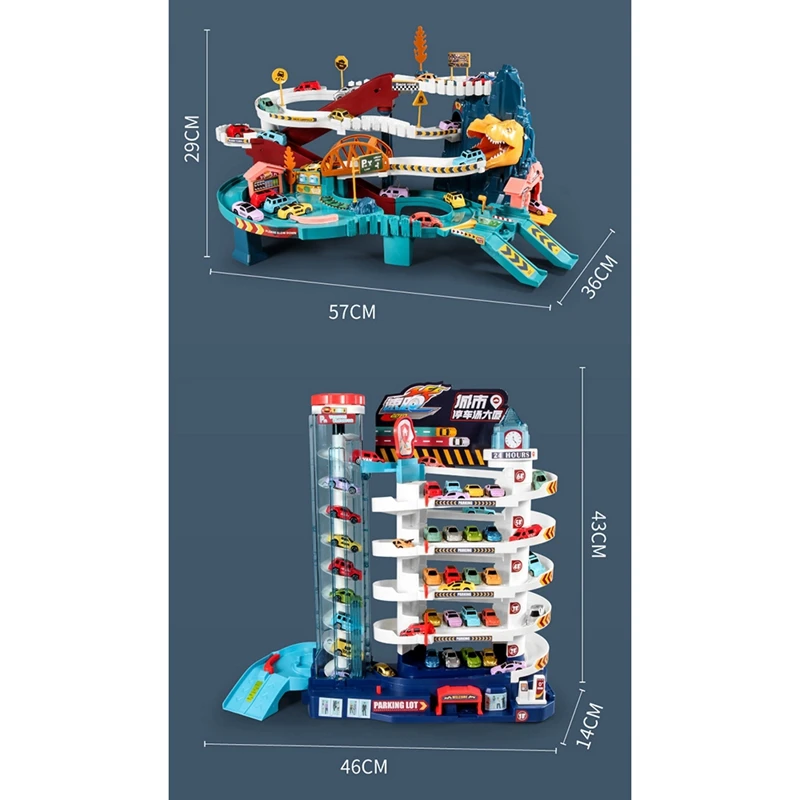 HOT-Children's Toy Parking Lot Building Car Building Breakthrough Adventure Track Light Music Boy Educational Gift