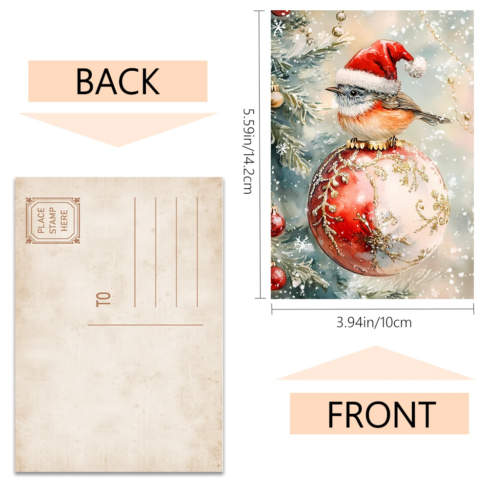 32 Stück Vintage-Weihnachtsvogel-Postkarten, lustige Halloween-Karten, Geschenk zum Lehrertag, Schulanfang, Schlafzimmerdekoration, hochwertig – Detail 3