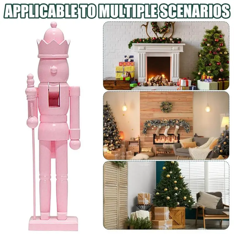 Home Fireplace Nutcracker Ornament Wooden Nutcracker Centerpieces Minimalist Traditional Wooden Nutcracker Ornament for Home