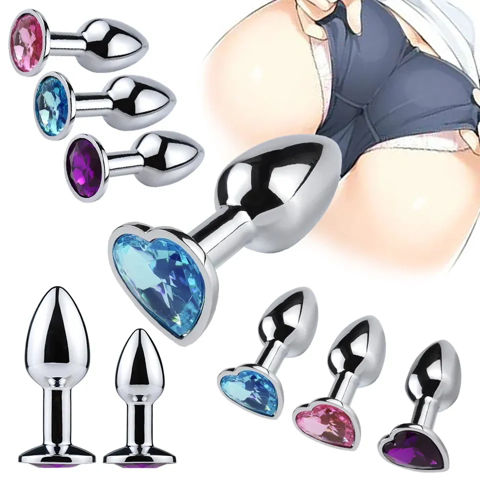 Heart Shaped Butt Plug Sex Toys Metal Anal Plugs Women Plugs Anal Trainer ForWomen Dildo Erotic Massager Stimulator Anal Tra