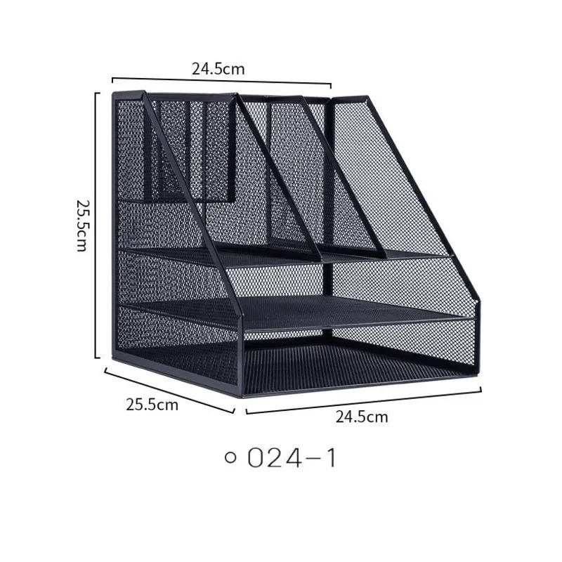 Desk Organizer with File Holder Storage Box Desktop Holder Rangement Bureau for Stationery Metal Mesh Desktop Organizer