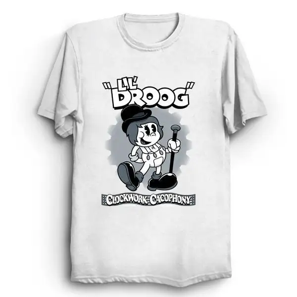 Lil Droog Vintage Cartoon Rubberhose Clockwork T Shirt tee Spooky tree