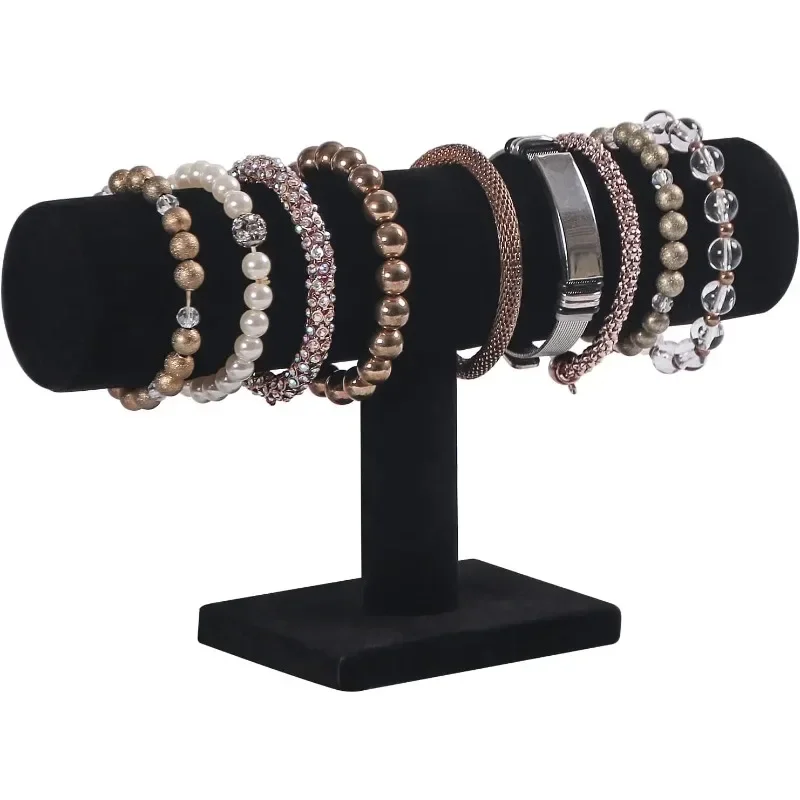 T-Bar Velvet with Hair Stand chain Bracelet Showcase Jewelry