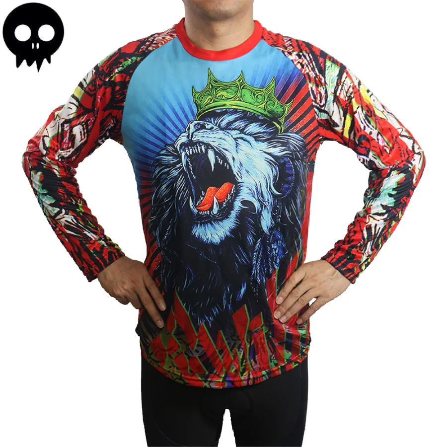 Long Sleeve Skull Ghost Cycling Wear for Men, Motocross Shirt, Bike Jersey, Road Top, Bicycle Downhill, Malliot Ride, Cyclism