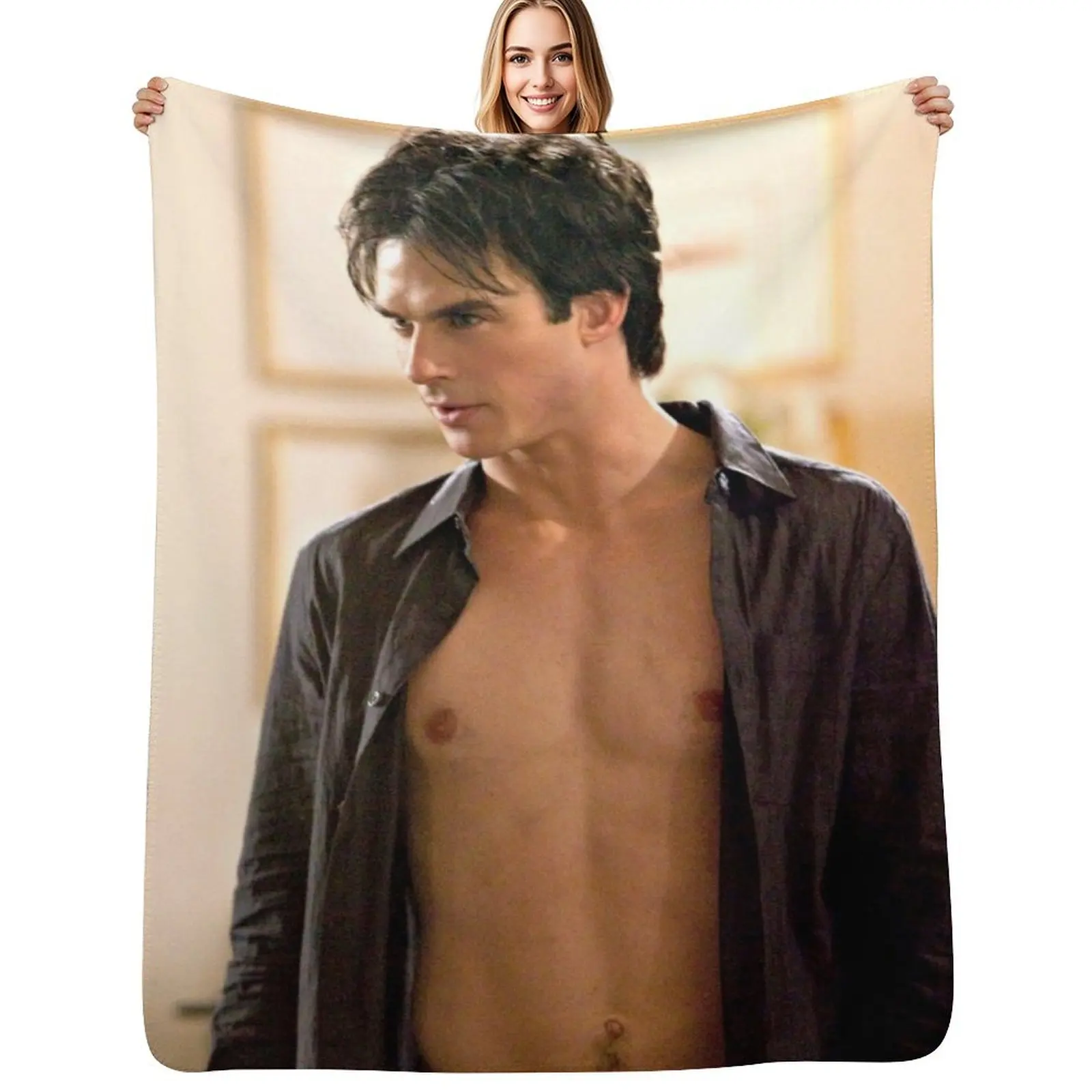 

hot damon scene Throw Blanket Beautifuls Warm Blankets For Sofas Single Blankets