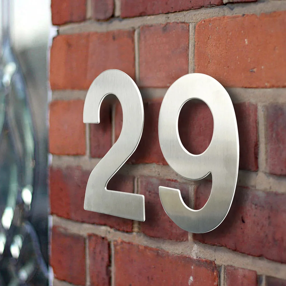 Outdoor House Number 12 Inch Stainless Steel 30 Cm Address Number #0-9 Huisnummer Rust Prevention Villa Street Sign Numeros Big