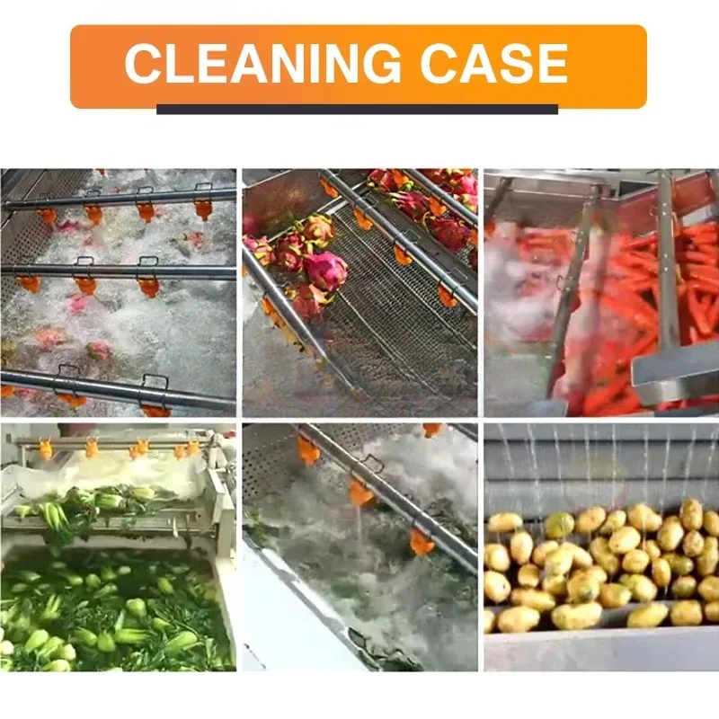 FL Washing Line Fruit and Vegetable Washing Machine Commercial Small Mango/lemon Bubble Washing Line/fruit Customized