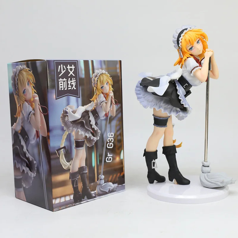Girls Frontline Anime-Figur Gr G36, süßes Dienstmädchen-Outfit, Spiel-Peripherie, PVC-Modell, Ornament, Desktop-Dekoration für Anime-Fans