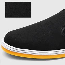 Hot Sale Simple Design Large Size Beef Tendon Bottom Breathable Elastic Mouth Black Cloth Shoes Casual Shoes Mans 2024 Trend