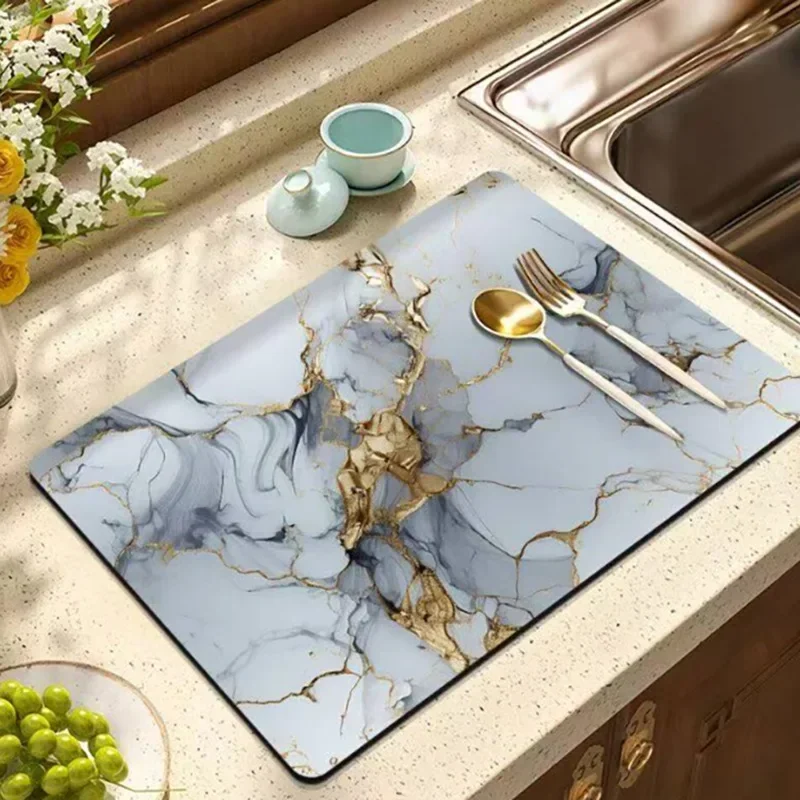 Premium Desktop Tableware, Coffee Machine Drying Mat Cup Mat Countertop Bar Counter Water Absorbing and Draining Mat Table Mat