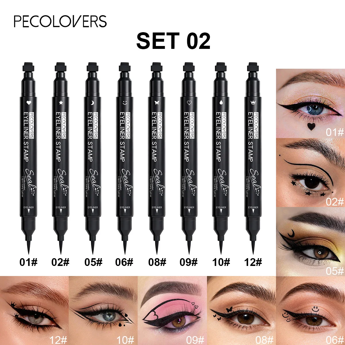 Decorative Stamp Eyeliner Pen — 8 Pieces — product detail 11