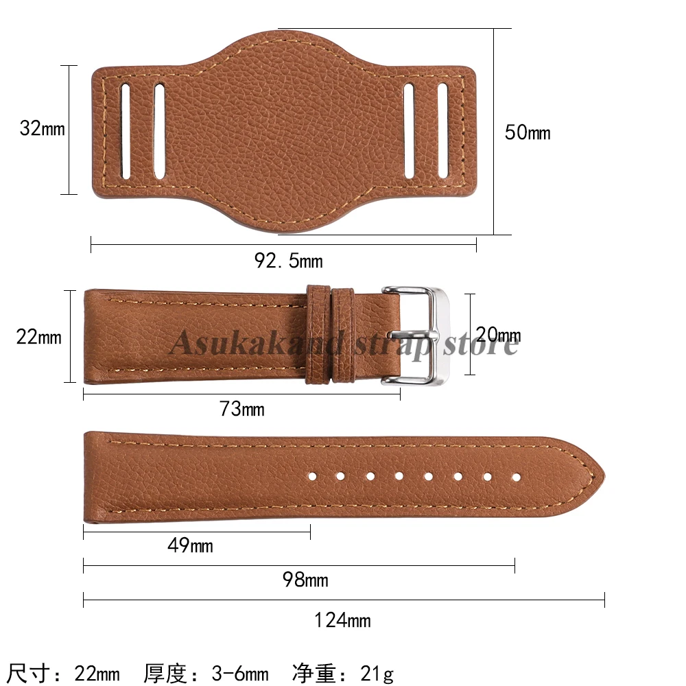 18 มม.20 มม.22 มม.สีดําสีน้ําตาลกาแฟของแท้ Cowhide สายนาฬิกา Retro Calfskin สายรัดข้อมือสําหรับ Seiko สําหรับ Omega นาฬิกาผู้ชายสร้อยข้อมือ