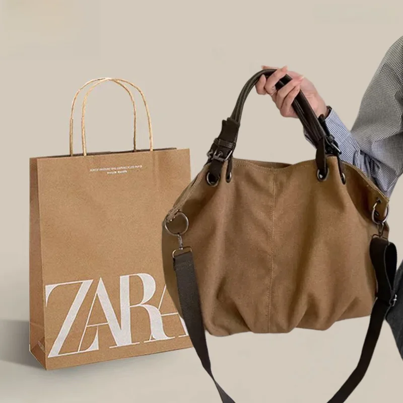 

ZAR FENDEN Холщовая большая сумка в стиле ретро с наклонным крестом на одно плечо, большая вместительная повседневная дорожная сумка в Корейском стиле