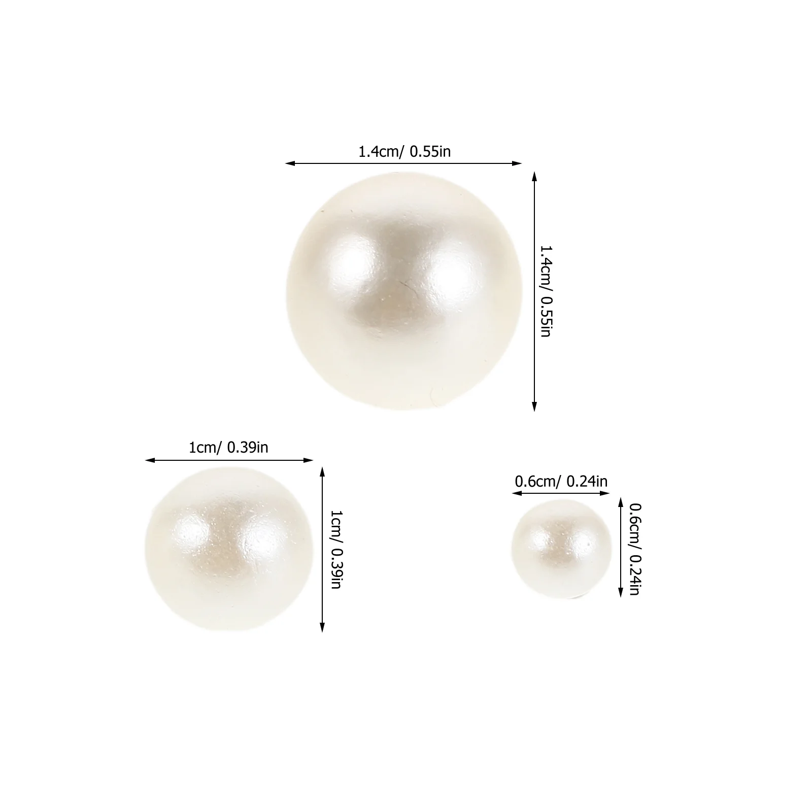 500 Stück Füllperlen 6/10/14 mm Elfenbein Kunststoff rund kein Loch Vasenfüller für Hochzeit Herzstück Dekor Party Tischstreuer