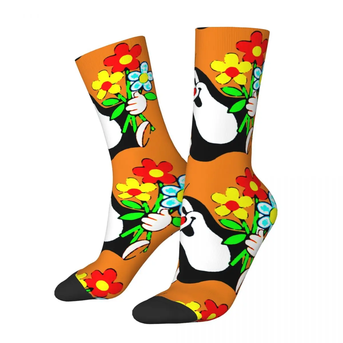 Hip Hop Retro Krtek Crazy Men's Compression Sock Unisex Mole Digging Street Style Seamless Printed Funny Novelty Happy Crew Sock