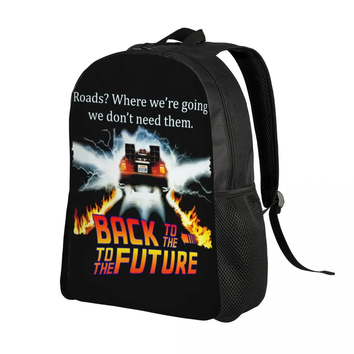 Personalized Retro Movie Back To The Future Backpack Women Men Casual Bookbag for College School Sci-fi Adventure Film Bags