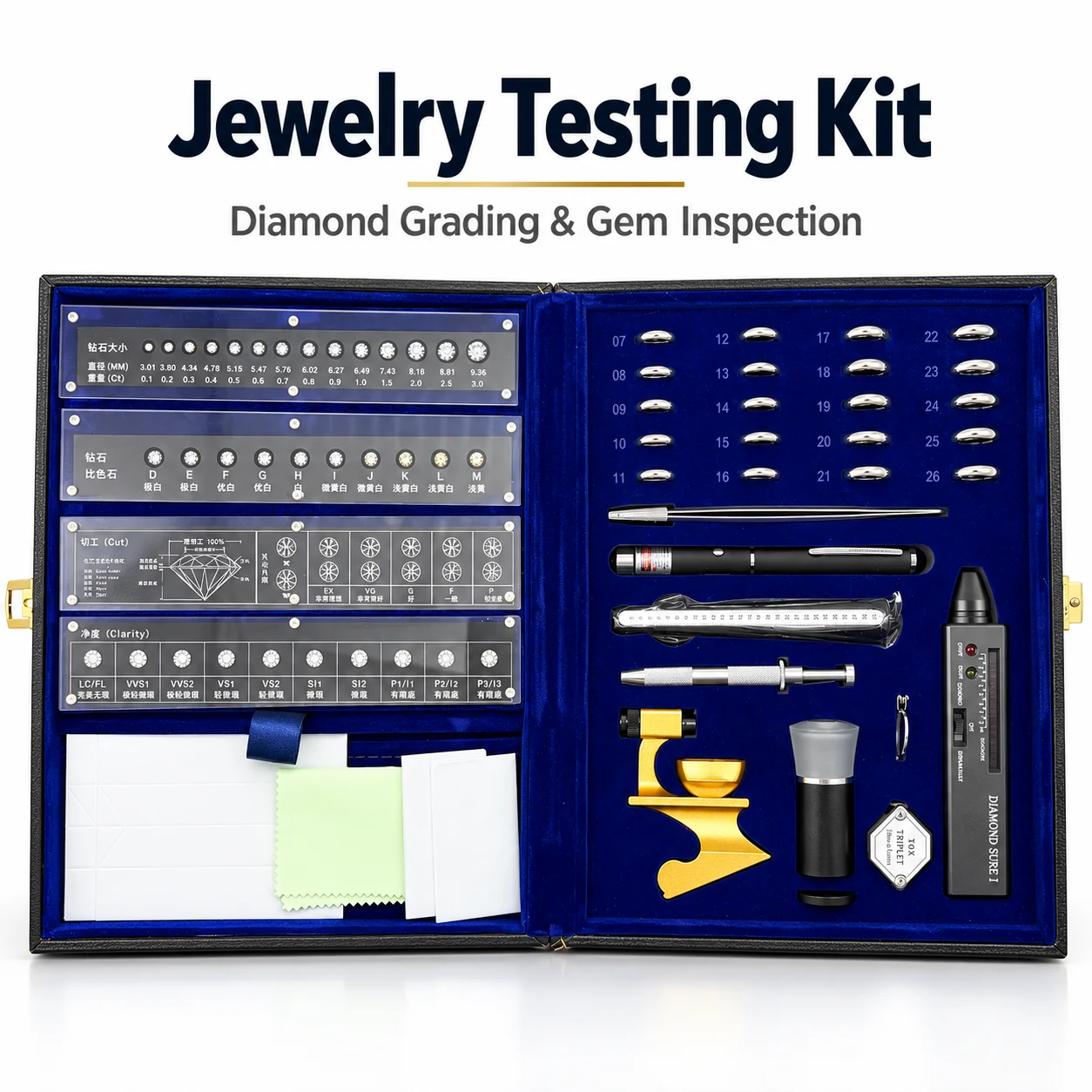 Gemstone Identification Kit - مجموعة أدوات فحص المجوهرات من AOLIVIYA،