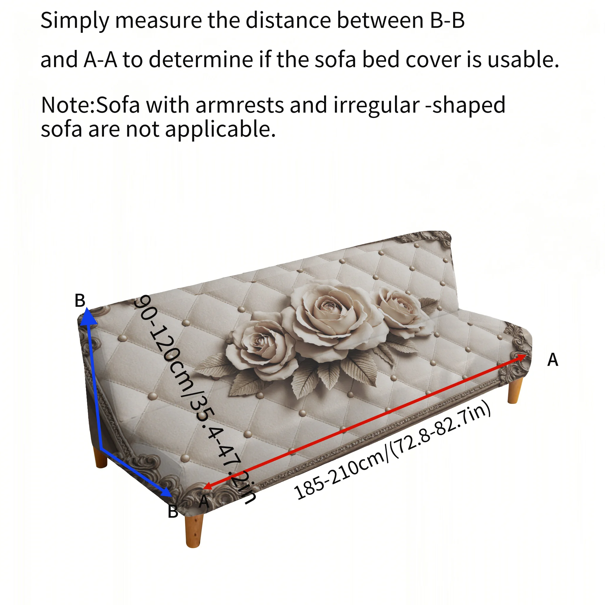 European-style carved rose sofa bedspread, elastic sleeveless sofa cover, dust-proof and non-slip furniture protective cover
