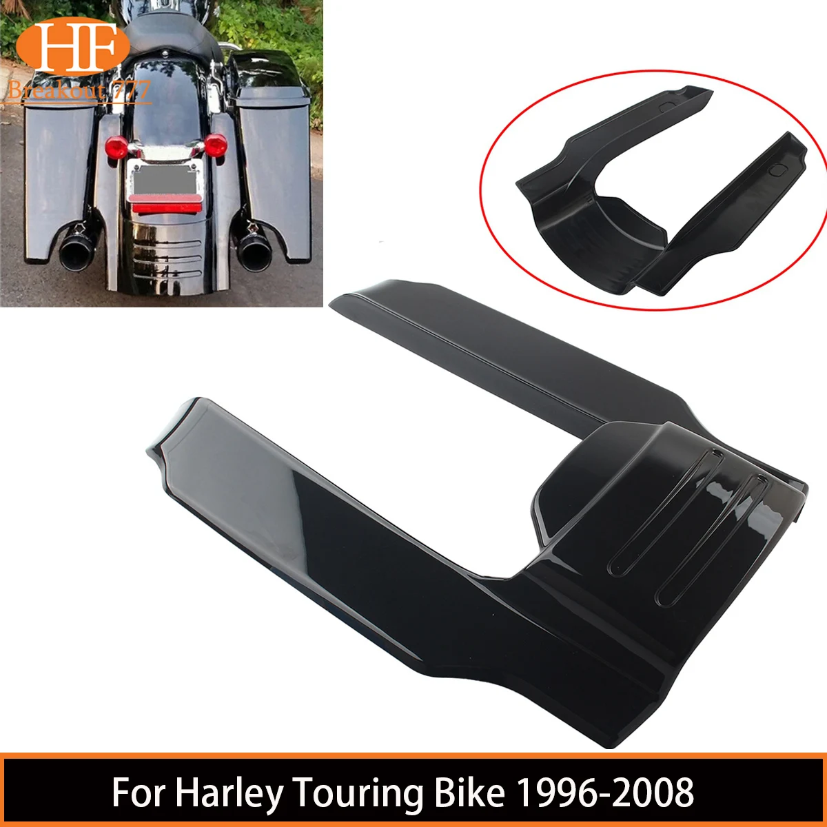 

Motorcycle Accessories Rear Fender Extension Covers Stretched Fillers For Harley Touring Bike 1996-2008 Gloss Black