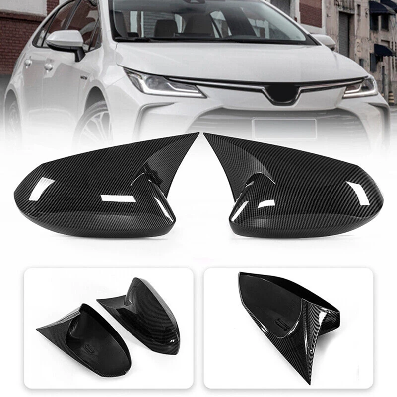 

Carbon Fiber Color OX Horn Rearview Mirror Cover Cap Trim Replacement Accessories For Toyota Corolla 2019-2023