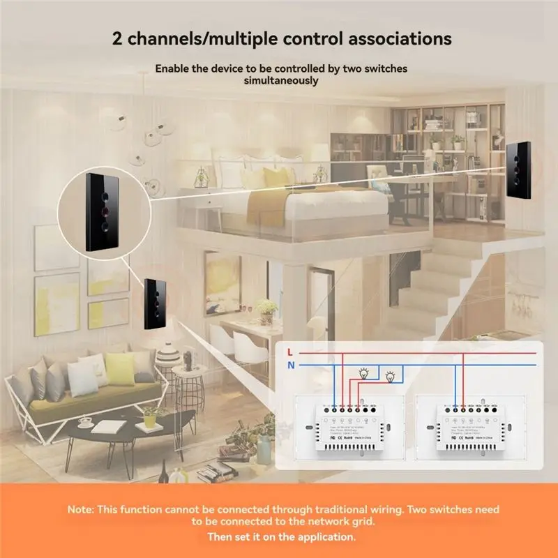 AA94-110-240V Zigbee Smart Touch Control Switch 4 Gang Model, 2.5D Concave Style, Compatible For Alexa Google Home
