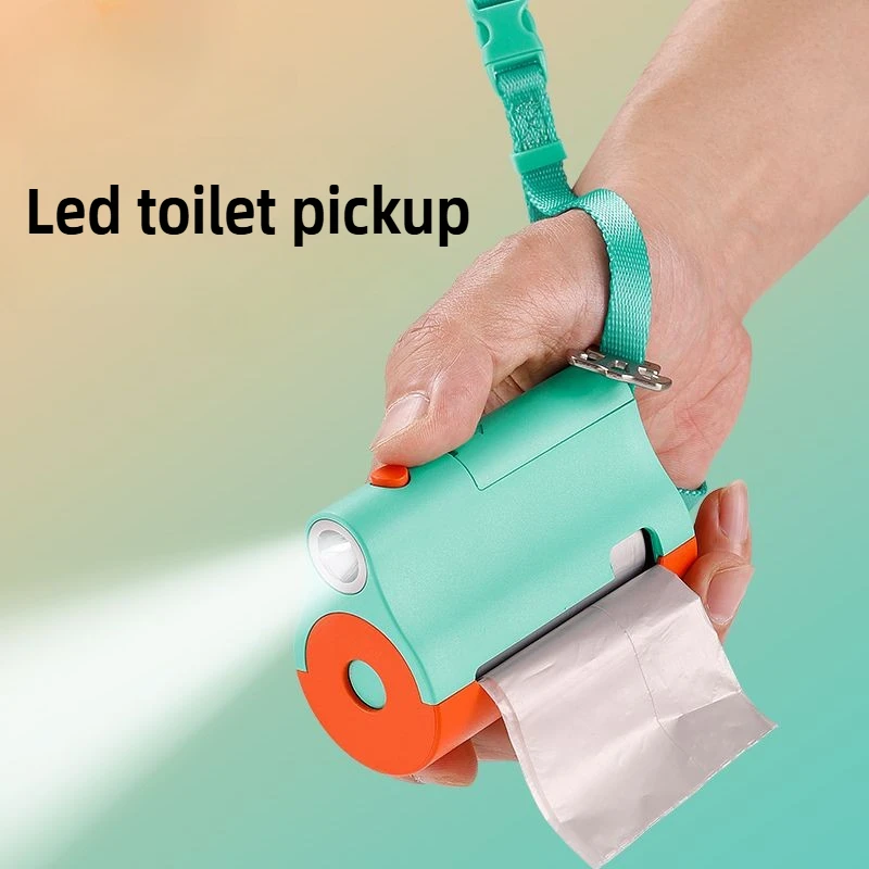 

Dog Toilet Bag Degradable Garbage Bag Toilet Pick with Light Design Outdoors Replaceable Accessories for Cats Small Pet Products