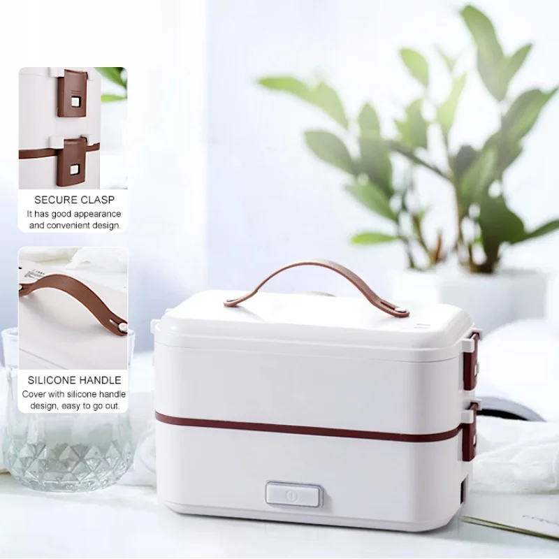 Electric Lunch Box Portable Thermal Bento Lunch Box can be inserted into the household electric hot lunch box three layer