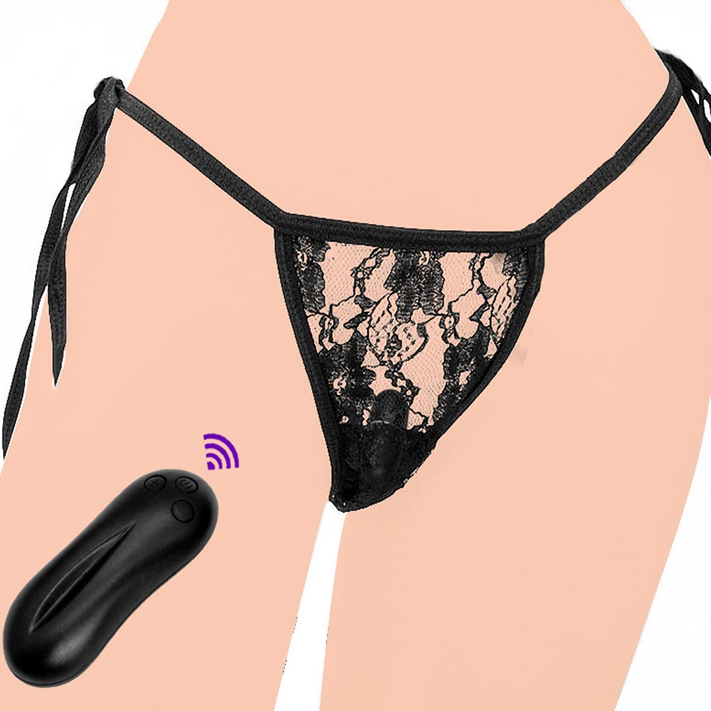 Bragas vibradoras de encaje Knicker para mujer, vibrador Sexy de bala con Control remoto inalámbrico, correa en la ropa interior, juguete sexual