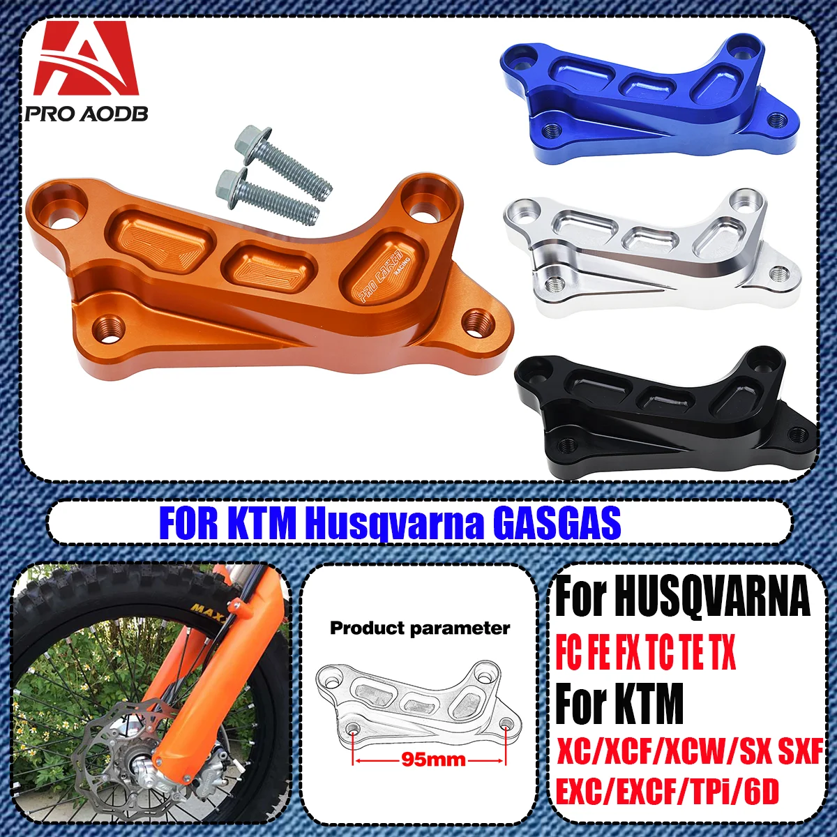 

For Husqvarna FE TE For KTM XC XCF XCW SX SXF EXC EXCF Disc Brake Mounting Bracket Motorcycle 320mm Brake Adapter Front Caliper