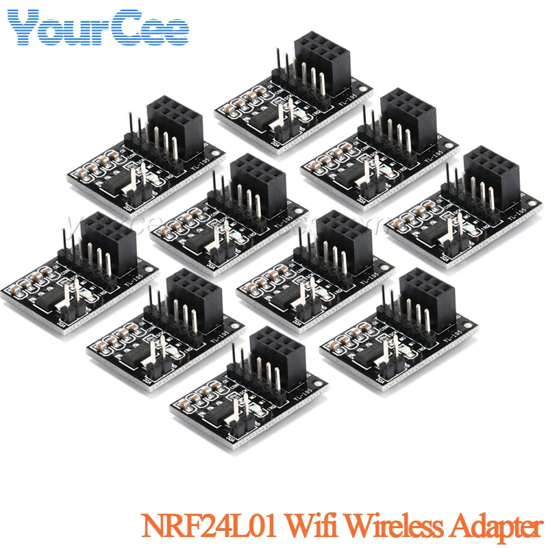 10pcs/1pcs NRF24L01 Wifi Wireless Adapter Module 3.3V New Socket Adapter Plate Board For 8Pin For arduino Robot Car 24L01