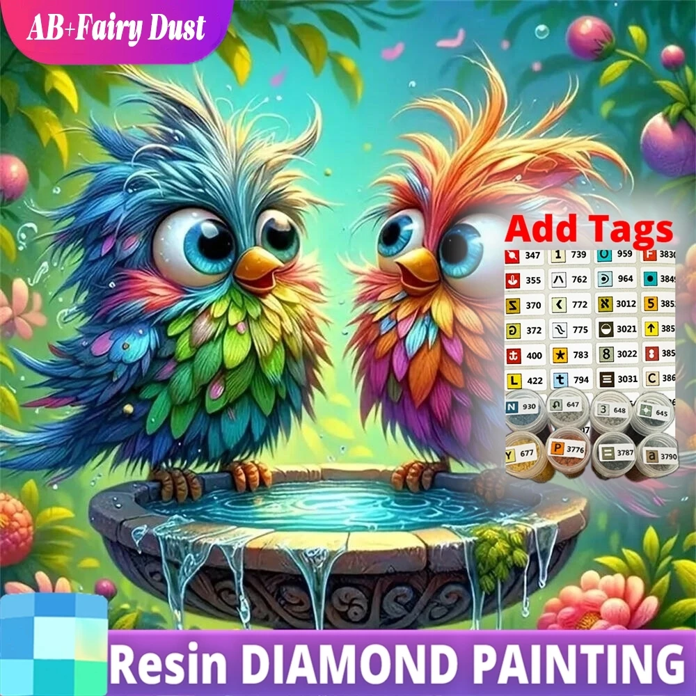 

Смола AB Фея Пыль Алмазная картина Птица Животное DIY Мозаика Мультфильм Рукоделие Вышивка Новое поступление Ручная работа Хобби