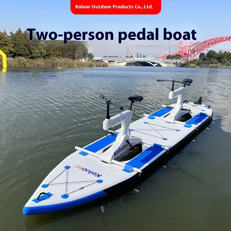 Manufacturer Supply 3-Person Pedal Inflatable Water Bike Outdoor Scenic Water Amusements for Parents and Kids