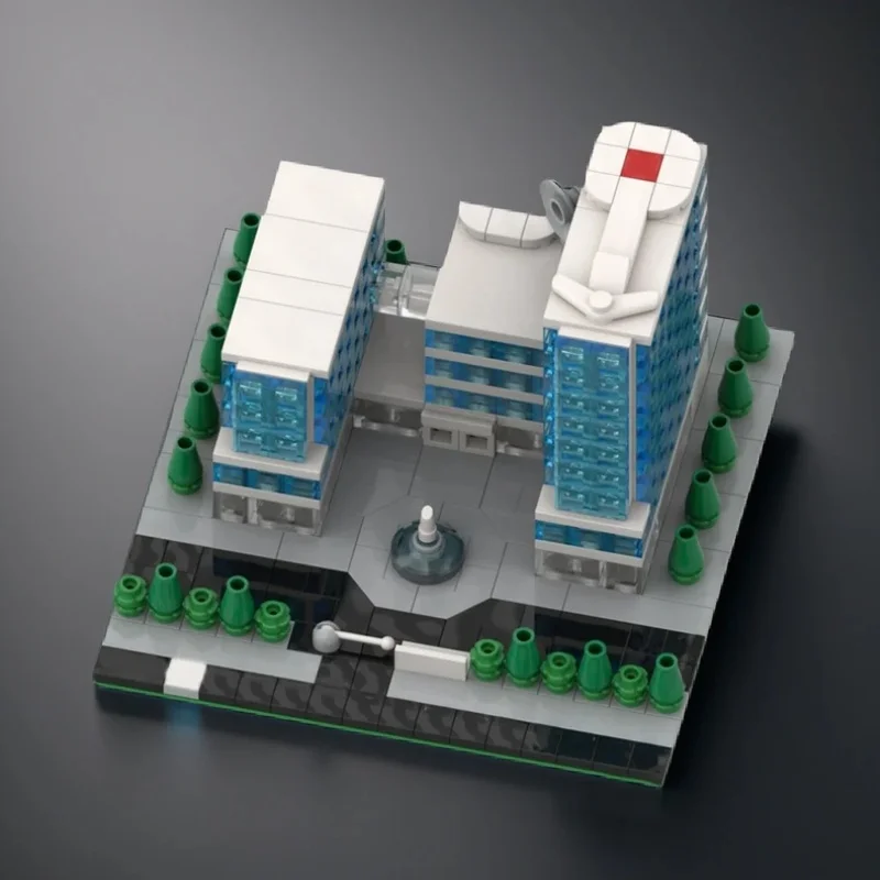565 قطعة MOC مستشفى مجهر معماري نموذج اللبنات العمارة لتقوم بها بنفسك هدايا عيد الميلاد لعبة إبداعية فكرة الطوب #4