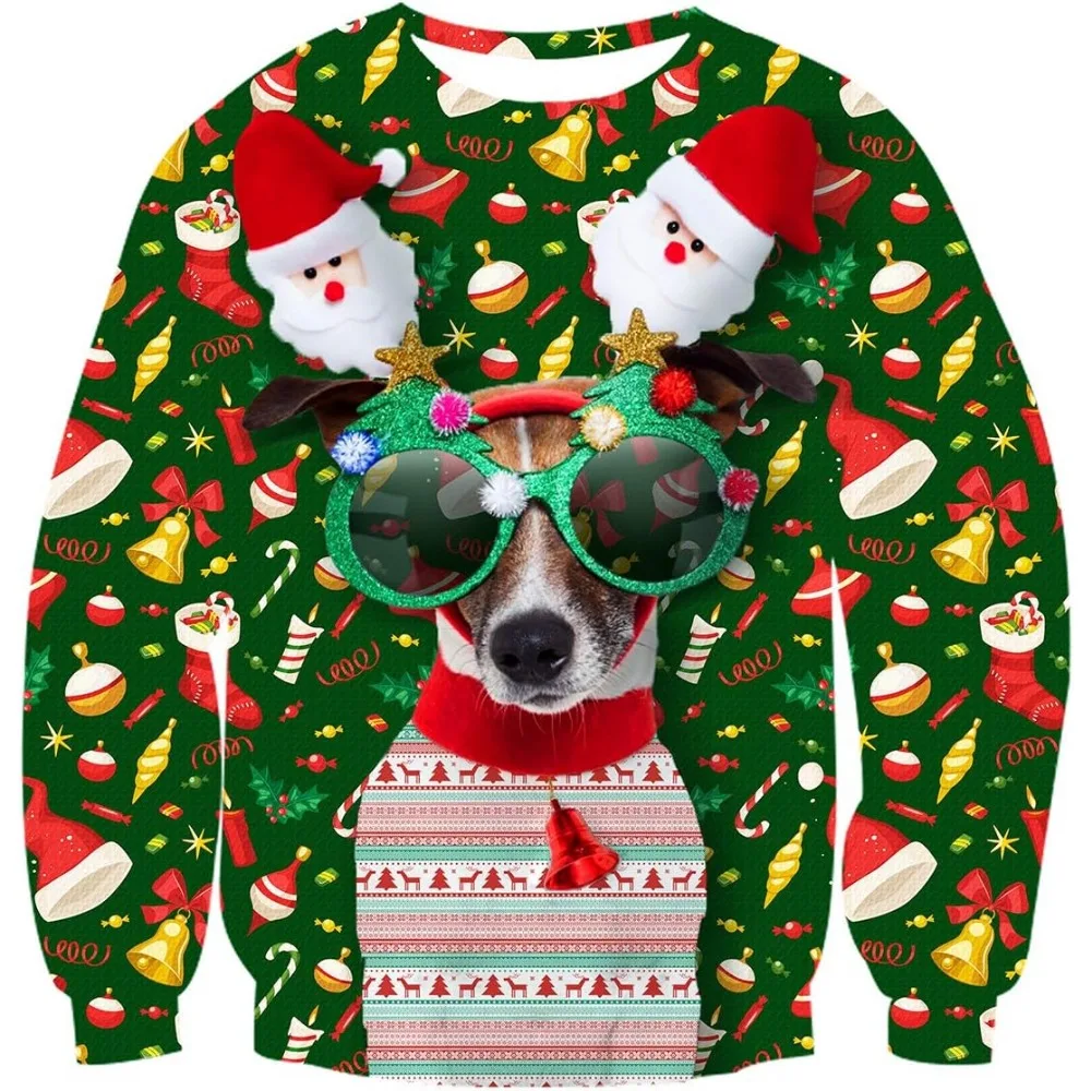 Christmas Men's T-Shirt 3D Graphic Long Sleeve Sweater Shirt Funny Halloween Costume Men Clothing