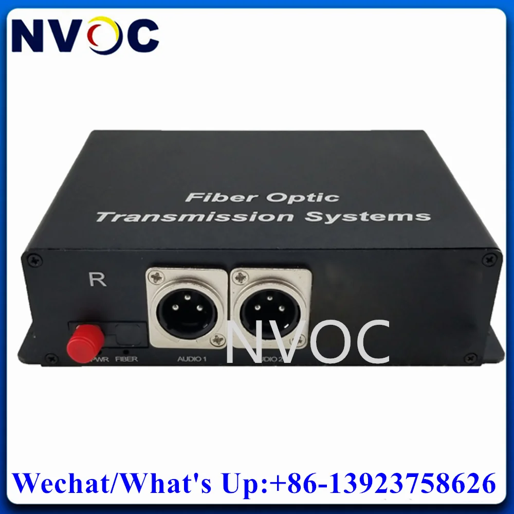 2Ch Forward Balanced XLR Audio to Fiber Optic Transmitter and Receiver over SM FC 20KM Digital Transmission System Converter