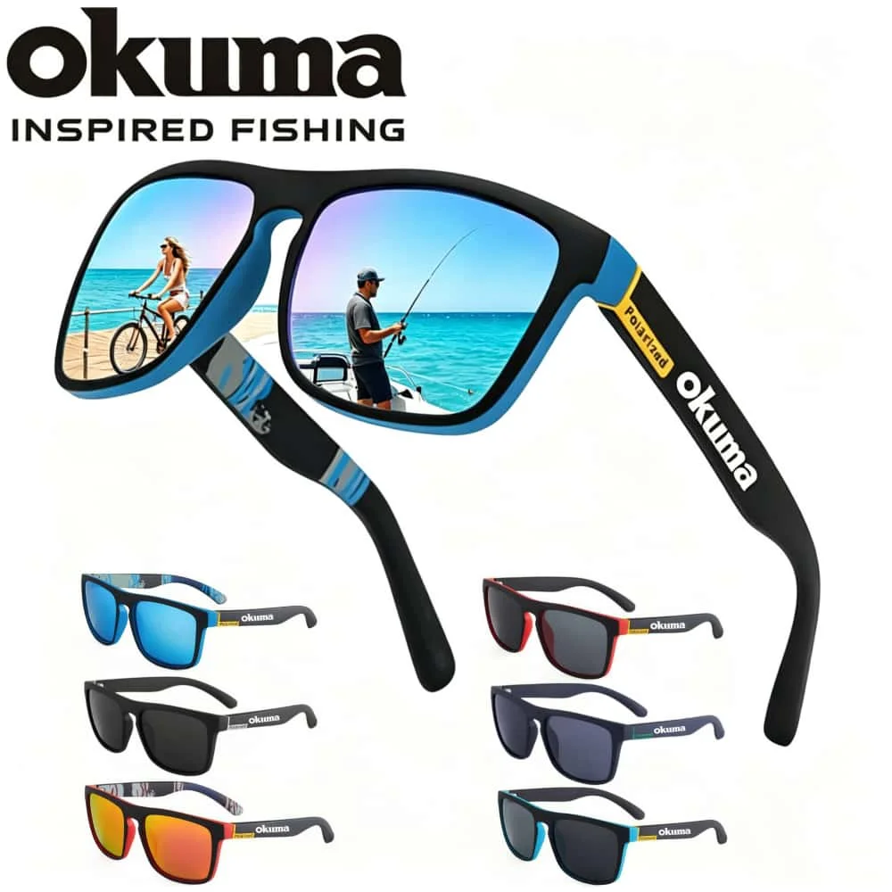 New okuma Polarized Sunglasses UV400 Protection Men and Women Outdoor Hunting Fishing Driving Bicycle Sunglasses Optional Box