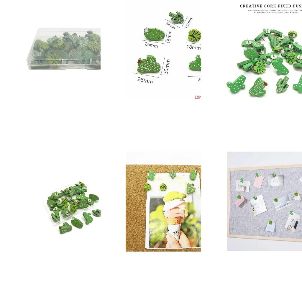 

Канцелярские кнопки в виде листьев кактуса для уведомлений, пробковые доски, маркеры для фотографий, стены, 30x