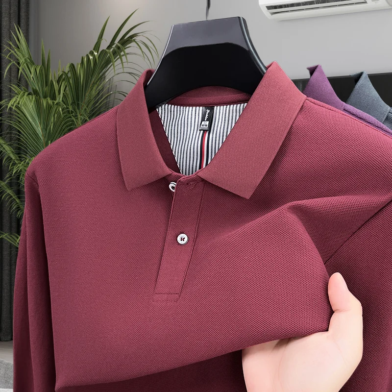 

100% чистый хлопок, хит продаж весны и осени, новая удобная повседневная мужская рубашка-поло с короткими рукавами, высококачественная однотонная рубашка-поло, топ