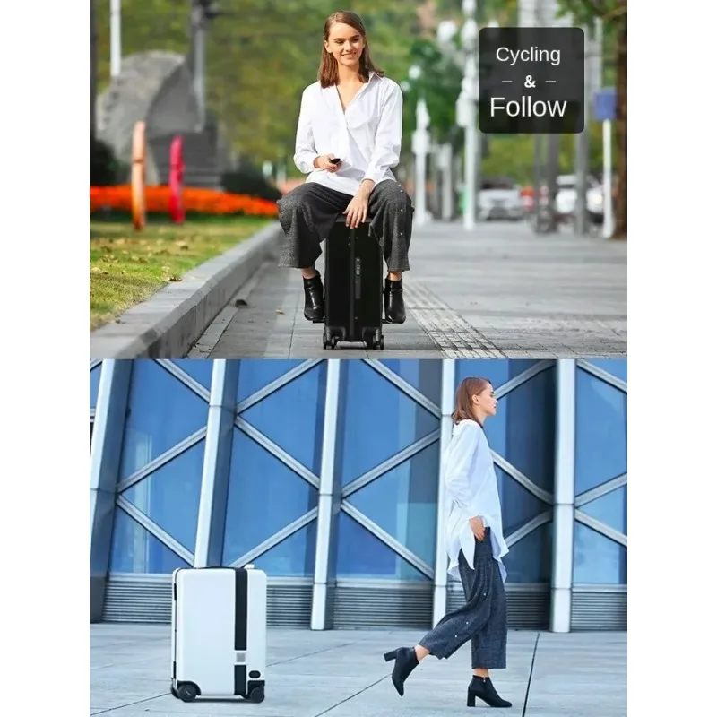 Intelligent electric luggage compartment automatic follow boarding trolley box alternative travel traveling suitcase car