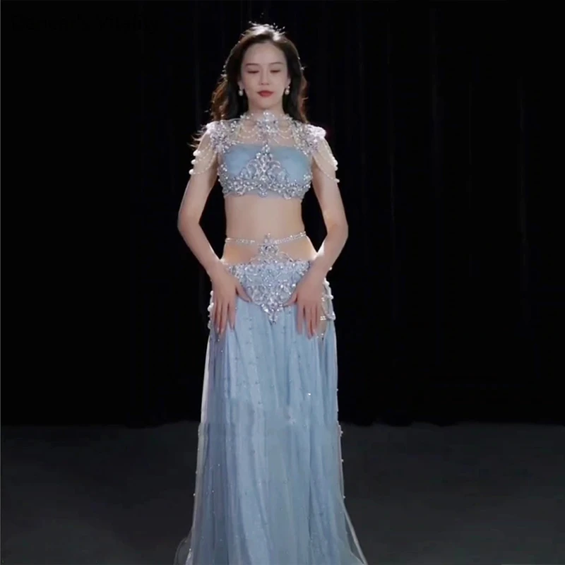 Belly Dance Professional Clothes for Women Cusomzied Adult Children Bellydance Bra+long Skirt 2pcs Girl\'s Belly Dancing Outfit